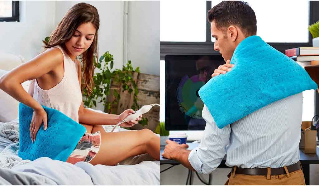 MIGHTY BLISS™ Large Electric Heating Pad for Back Pain and Cramps Relief 